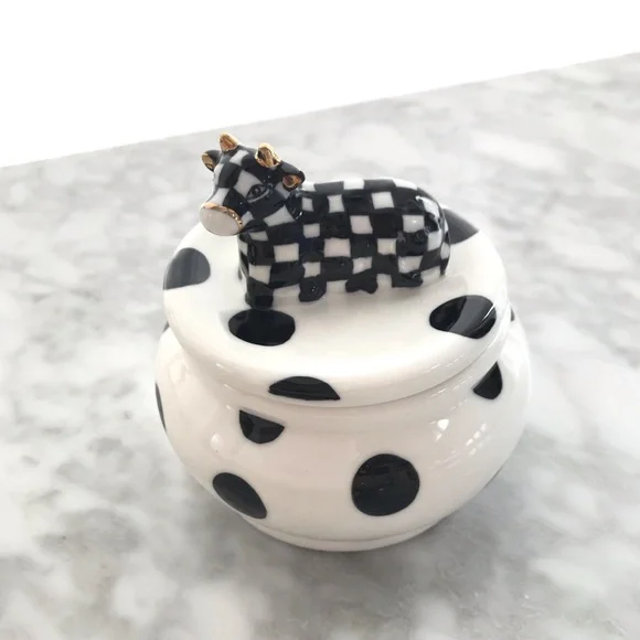 Mackenzie Childs cow creamery sugar bowl - Picture 3 of 8